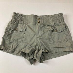 Womens Happily Grey Cargo Shorts Grayish Green 7/28‎ Cotton